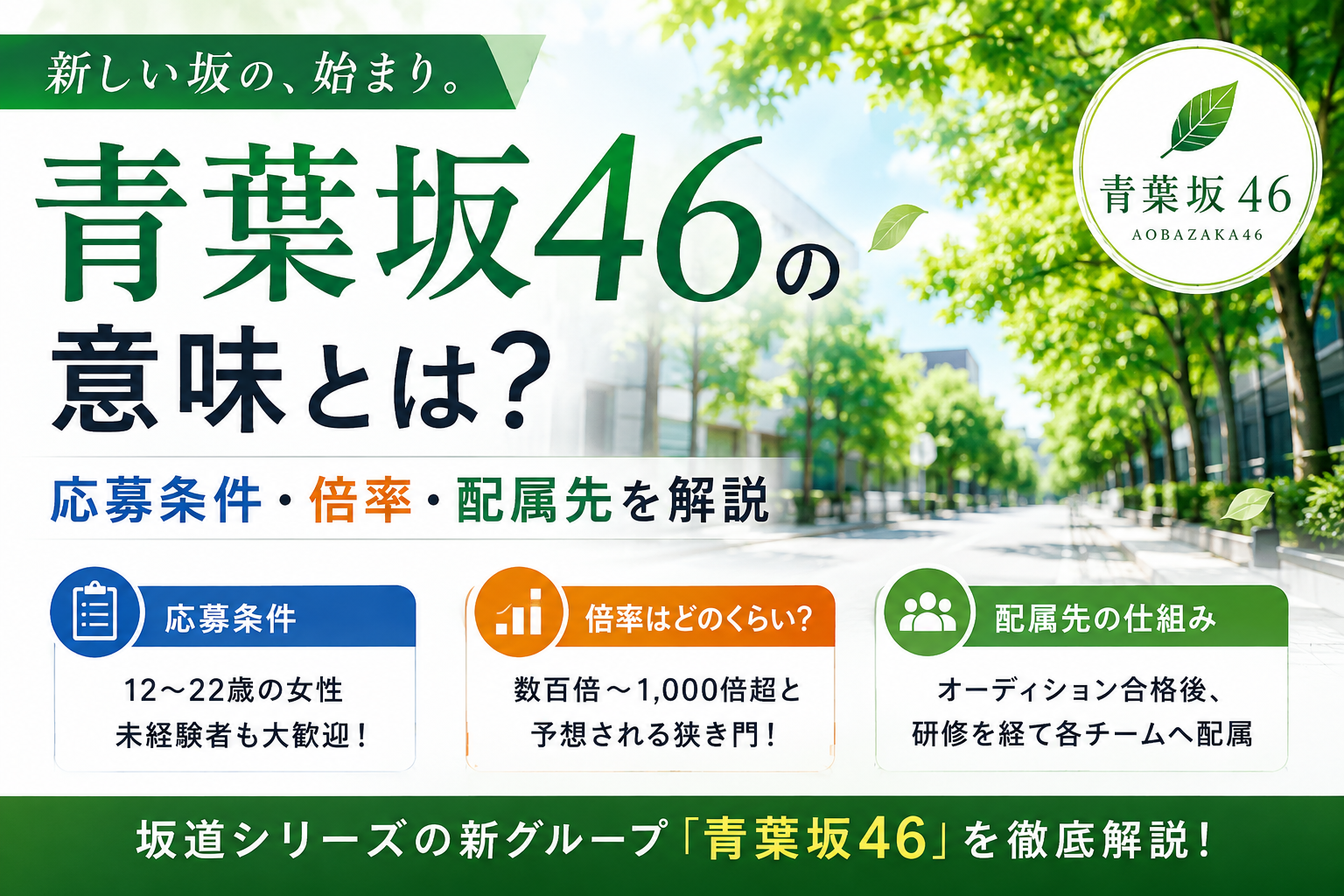 青葉坂46のオーディション開催