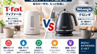 ティファールとデロンギを比較｜電気ケトルの選び方
